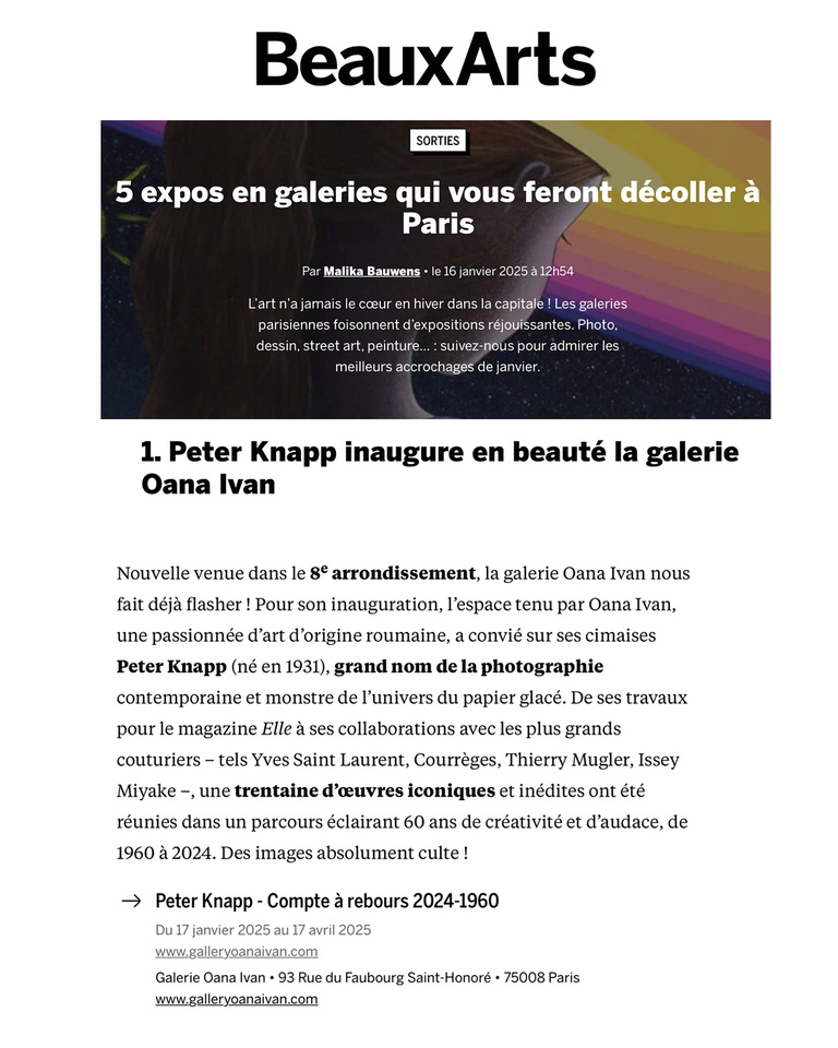 Oana Ivan Gallery - Beaux Arts Magazine